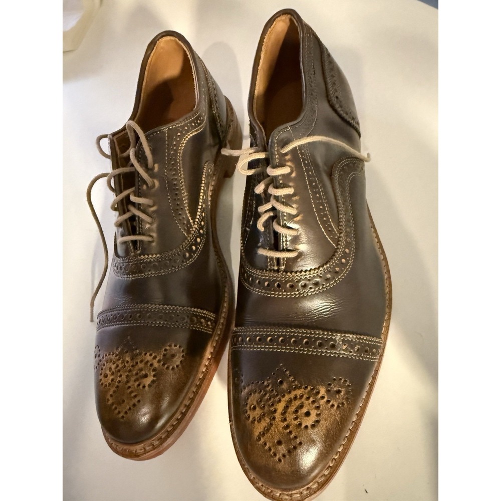 $450 Mens ALLEN EDMONDS Port Washington STRANDMOK Leather Cap Toe Shoes sz 11.5D